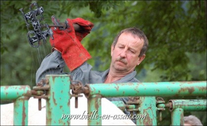 Bernard Layris en plein marquage au goudron