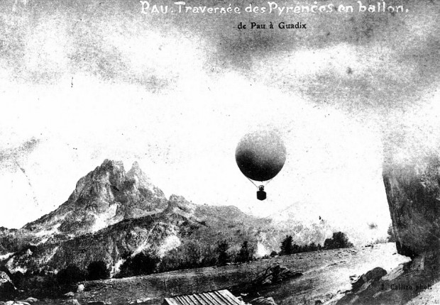 Carte postale, traversée des Pyrénées en 1906